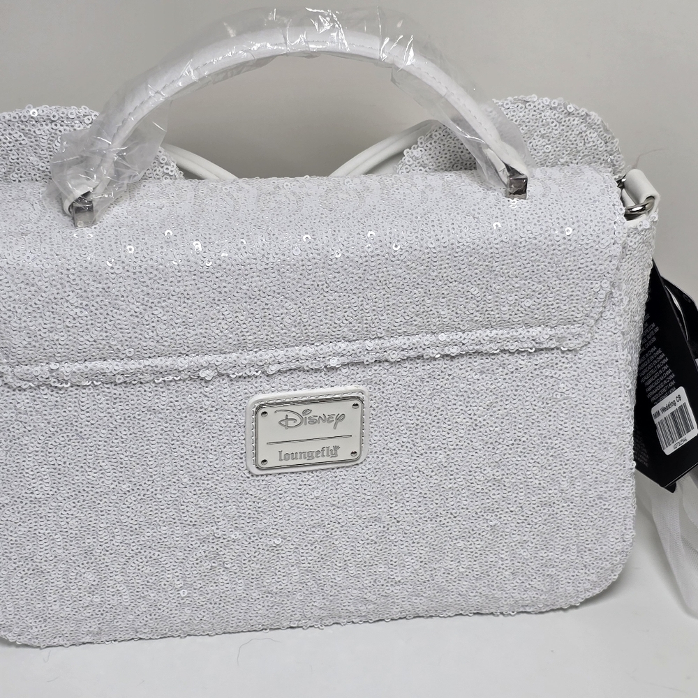 Loungefly Disney Minnie Mouse Wedding Bag Purse With Wallet Nwt - Picture 7 of 8